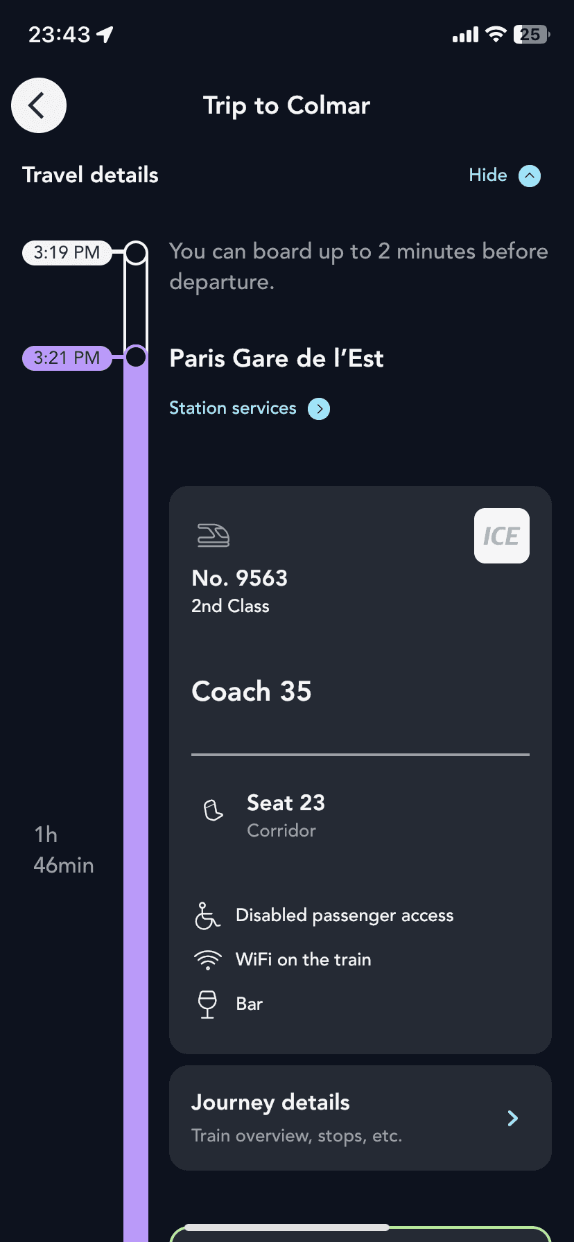 TGV to Colmar Time Table 1