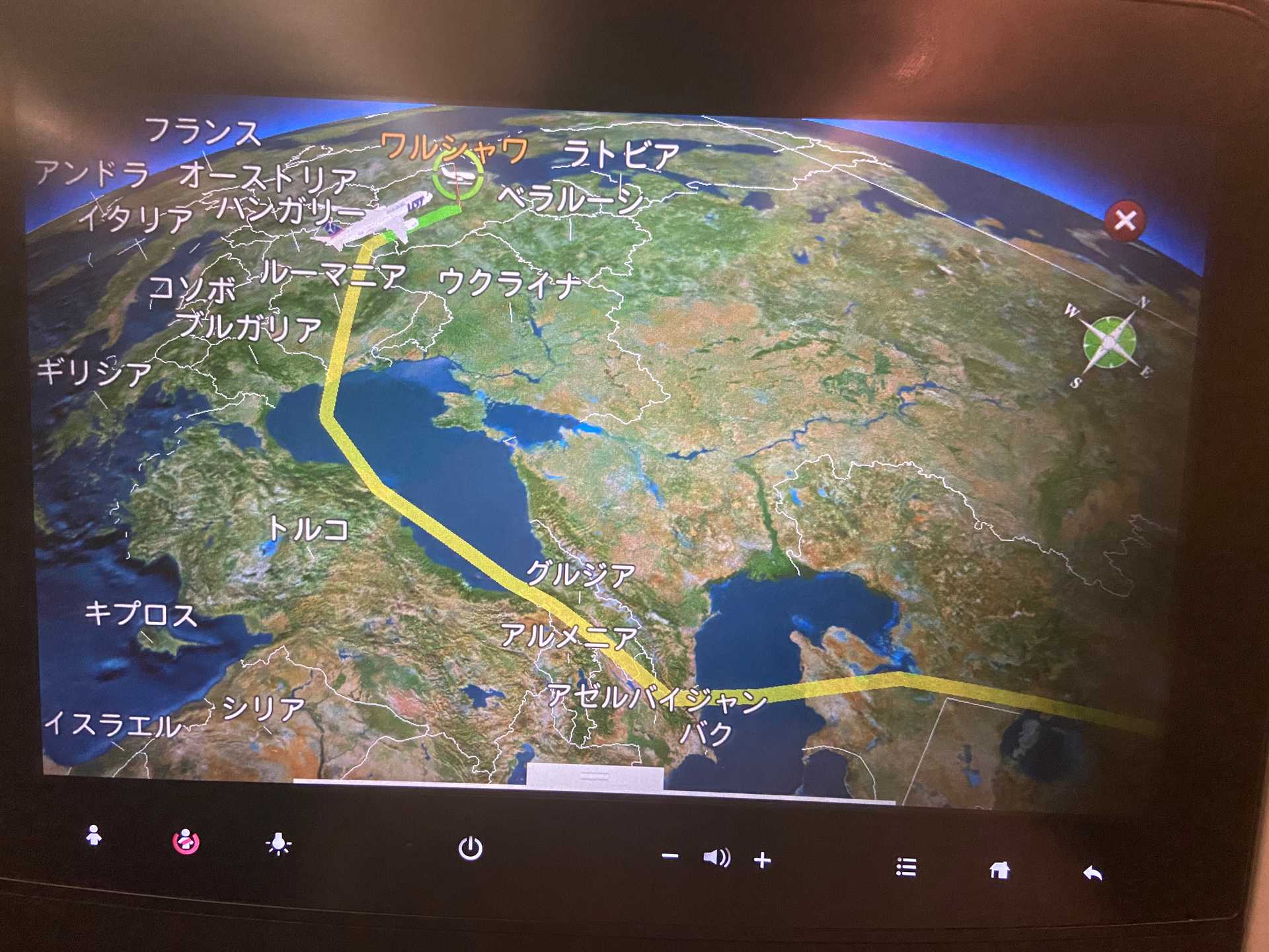 Narita to Warsaw Flight Map